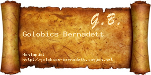 Golobics Bernadett névjegykártya