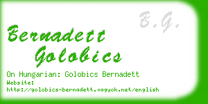 bernadett golobics business card